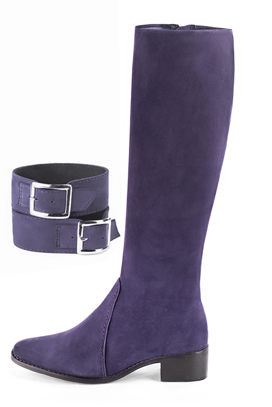 Lavender purple women's calf bracelets, to wear over boots. Top view - Florence KOOIJMAN